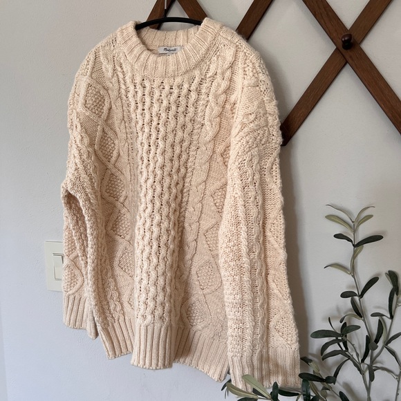 MADEWELL Cable-Knit Oversized Sweater - Picture 2 of 8